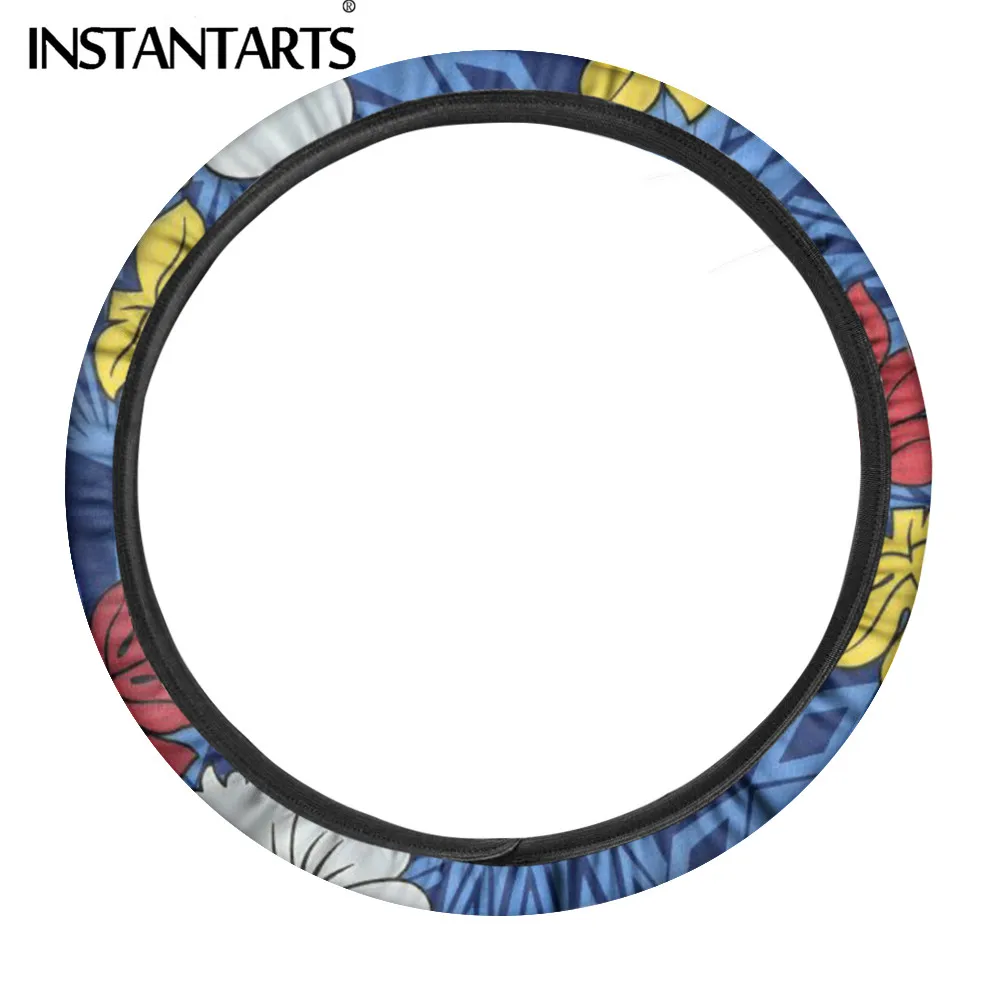 

Чехол на руль INSTANTARTS с цветочным принтом Женский, пушистый модный брендовый чехол для руля, поглощение, подходит для большинства автомобиле...