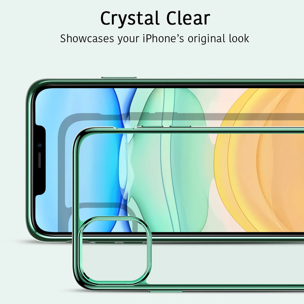 ESR Мягкий чехол из ТПУ для iPhone 11 Pro Max, Роскошный чехол с рамкой для телефона, тонкий прозрачный гибкий силиконовый чехол для iPhone 11 11 Pro