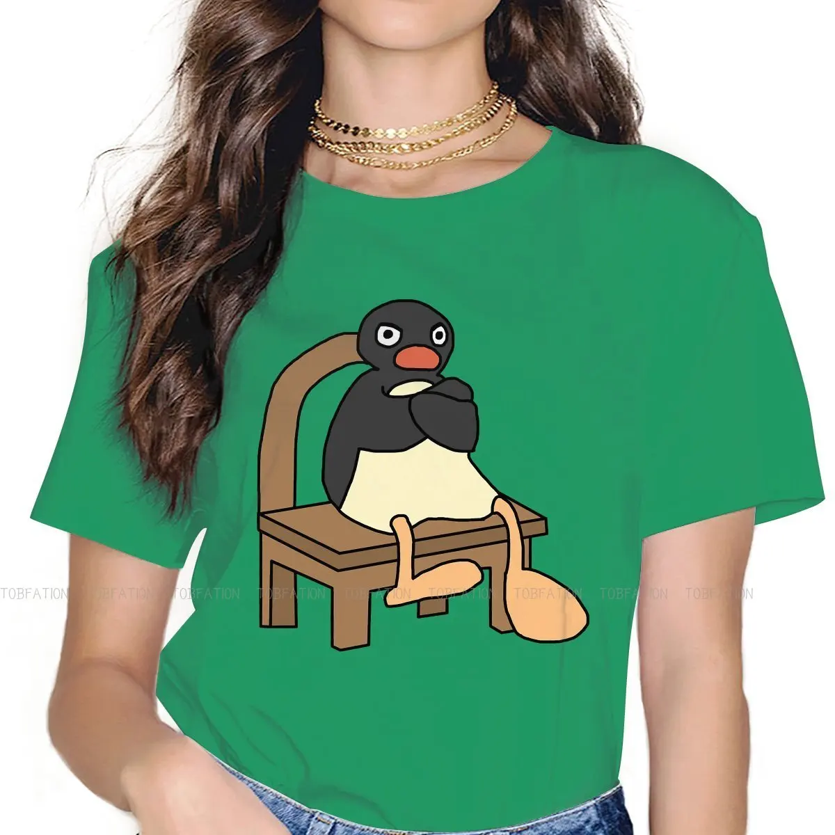 

Футболка в стиле Харадзюку с принтом из мультфильма «Пингу»