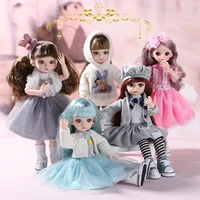 30cm bjd baby dolls toys for girl 15 movable joints vinyl body curly straight hair bjd doll princess dress make up birthday gift