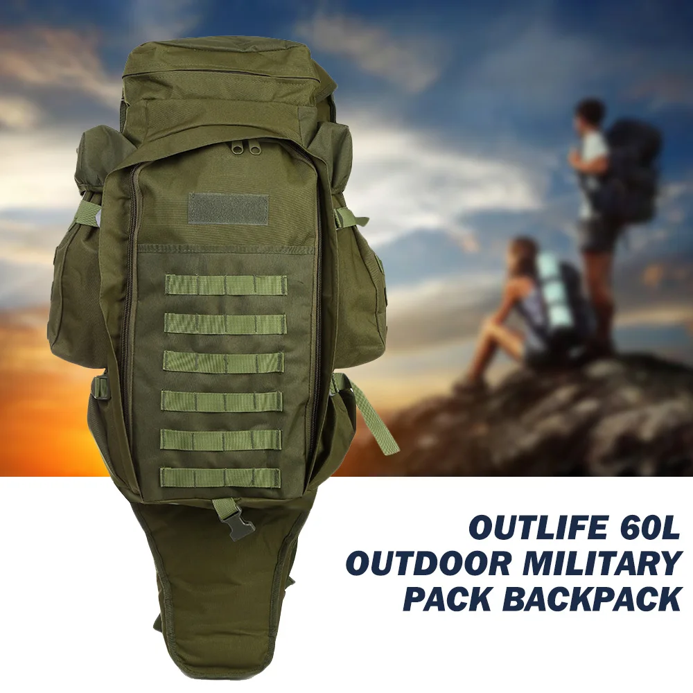 Рюкзак Outlife, 60 л, военный, тактический, для охоты, стрельбы, кемпинга, походов, путешествий