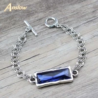 anslow fashion jewelry crystal zinc alloy metal chain female bracelets bangles for women lady female birthday gift low0765lb