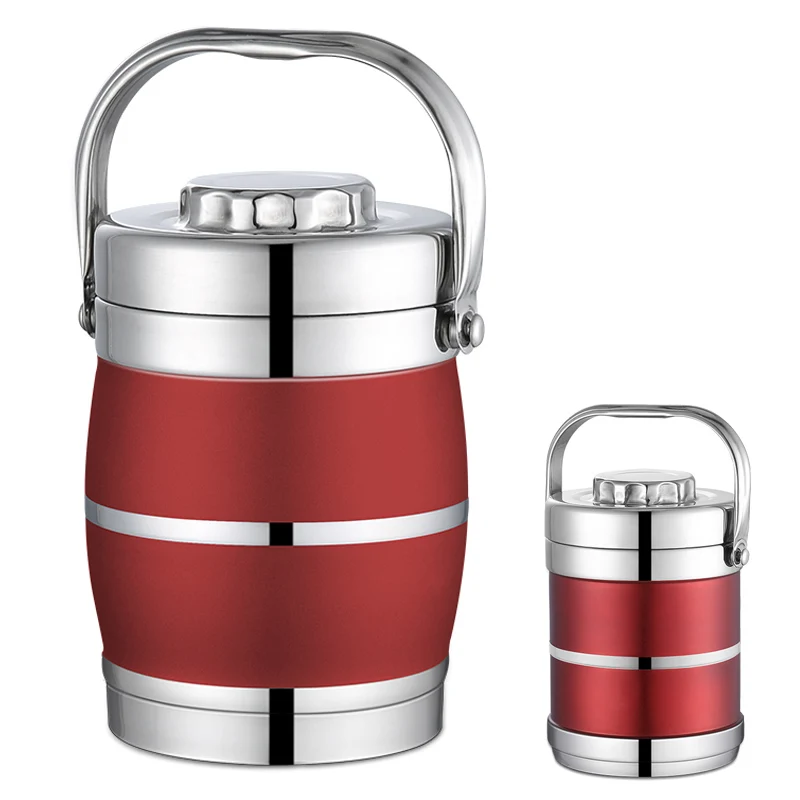

Вакуумный Ланч-бокс из нержавеющей стали, 3-уровневый портативный контейнер для хранения еды, металлический большой, офисный, школьный, изол...