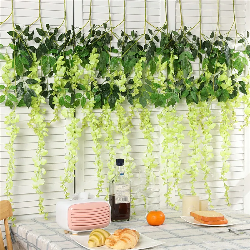 12 шт./лот цветы из глицинии садовое украшение для дома искусственные растения