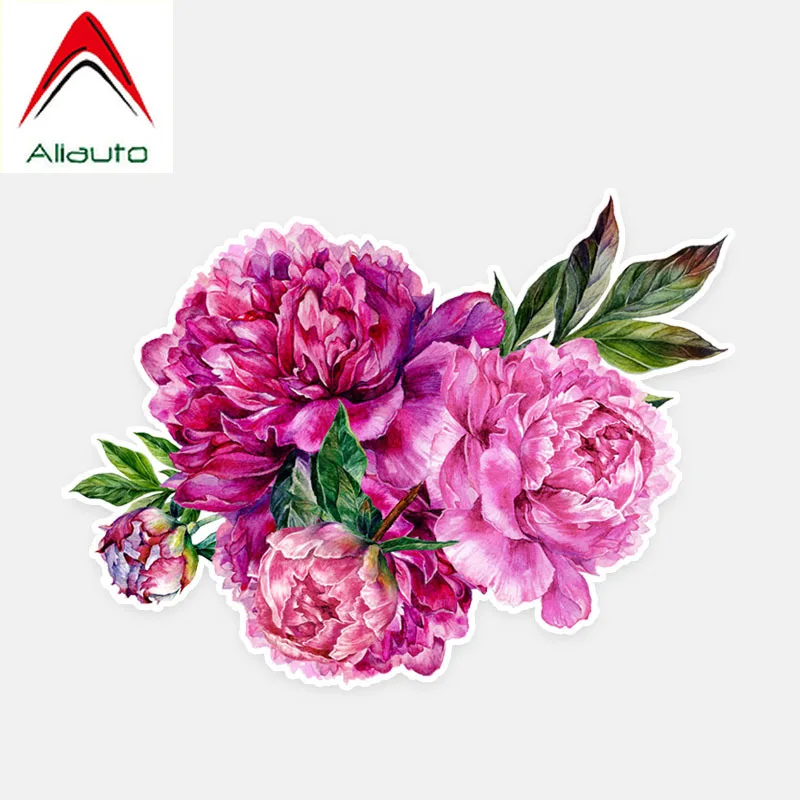 

Aliauto Cover Scratch Car Sticker Beautiful Peony Flowers Modelling Decor High Quality Graphic Accessories PVC Decal,14*10cm
