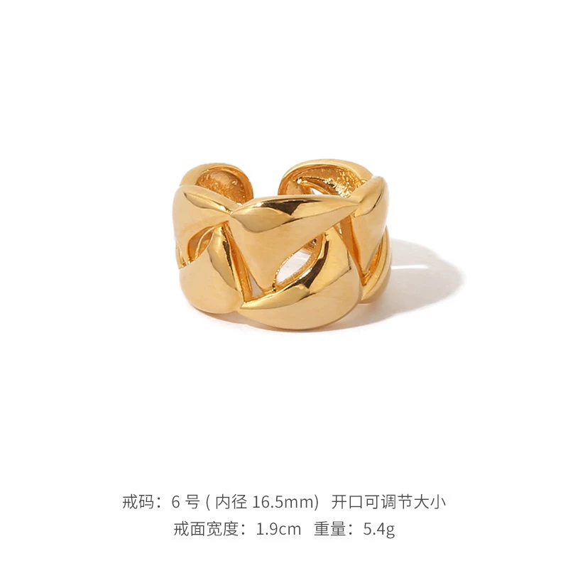 

TOSAKO Rings Gold Color Vintage Simplicity Female Jewelry Exaggeration Hollow