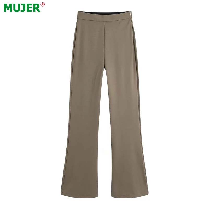 

Za Flared Trousers Women High Waist Woman Pants Autumn 2021 Vintage Office Pants for Women Camel Y2K Woman Trousers Suits