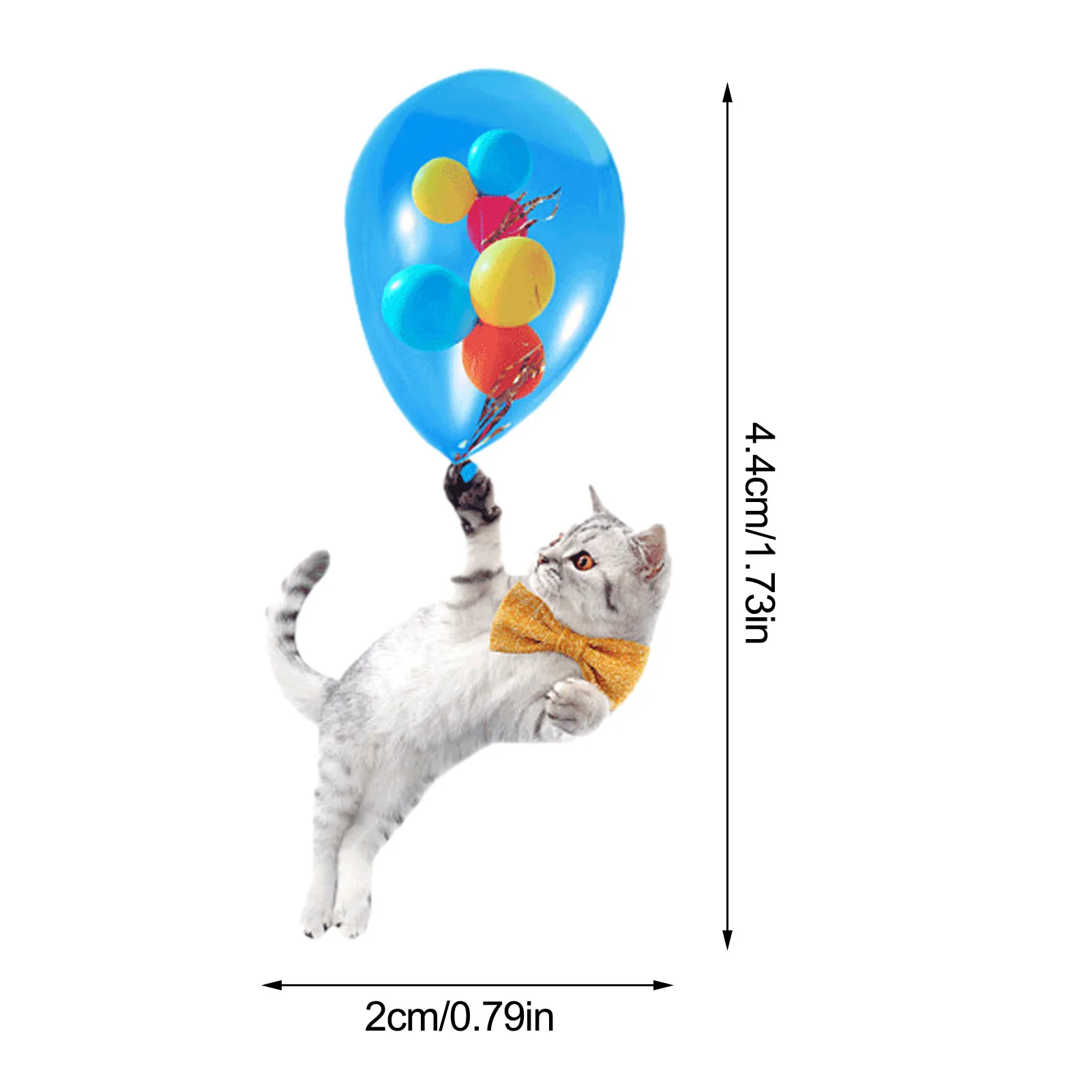 

Flying Cat Pendant Key Car Backpack Ornaments Acrylic Cartoon Cat Car Hanging Ornament With Colorful Balloon Home Interior Decor