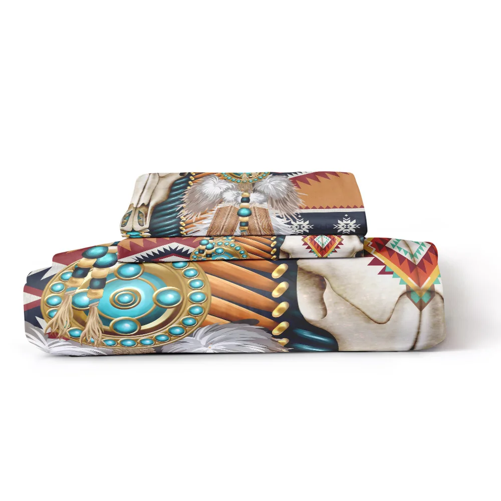 Пододеяльник с черепом и овечьей головой пододеяльник в этническом стиле