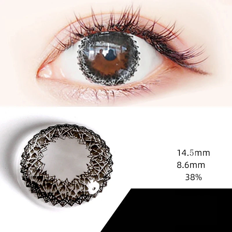 

2pcs Diopter Myopia Color Contact Lenses Prescription Female Path 14.5mm