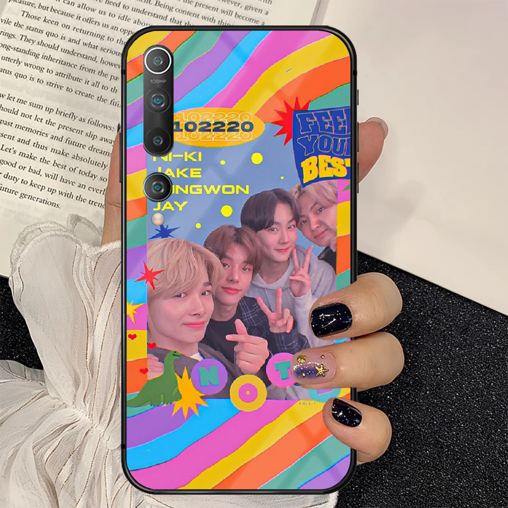 

ENHYPEN kpop Phone Tempered Glass Case Cover for Xiaomi Mi A F X POCO M Note 3 9 10 11 i T Pro Lite Bumper Back Silicone