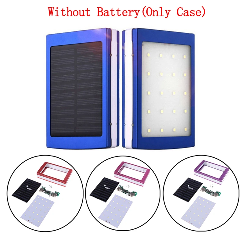 

Portable 5x18650 Powerbank Pover Power Bank 18650 Solar Power Bank Case DIY Box Dual USB Kit Phone Charger Flashlight