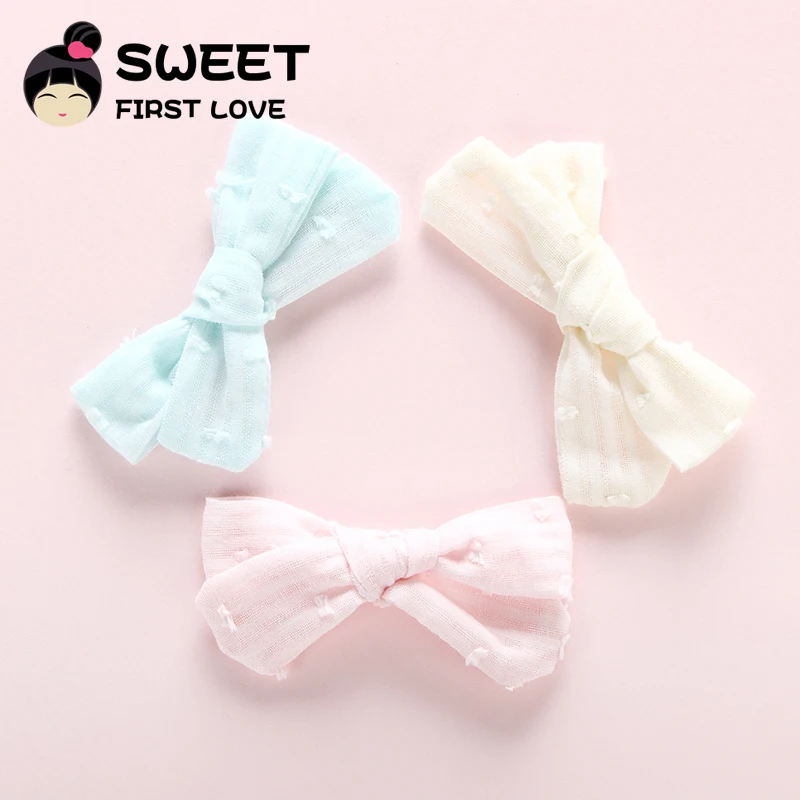 3 шт./лот Детские зажимы для волос с галстуком бабочкой хлопковые милые