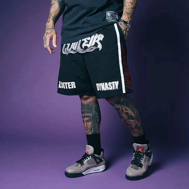 

Шорты мужские быстросохнущие спортивные с принтом букв, повседневные тренировочные, свободные короткие штаны в стиле хип-хоп, уличная одеж...