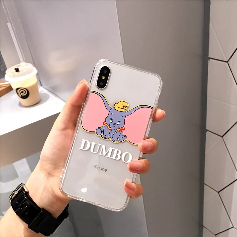 Милый розовый чехол для телефона С Рисунком Слона из мультфильма девочек iPhone 8 plus