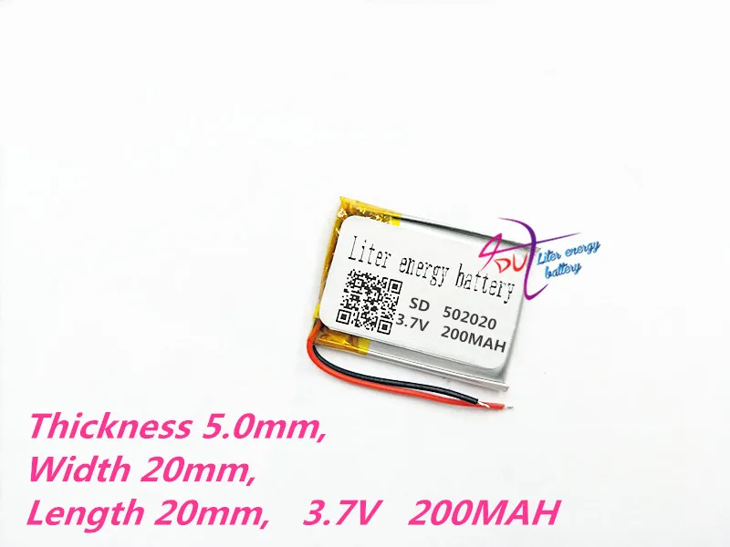 Литровая энергетическая батарея 3,7 V 200mAH 502020 PLIB полимерная литий-ионная/литий-ионная батарея для gps mp3 mp4 mp5 dvd