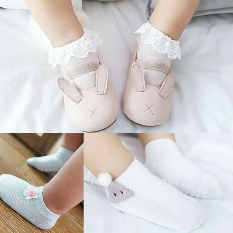 

Cute Baby Kids Girls 0-3Y Toddlers Soft Cotton Lace Bow Princess Ankle Socks Tights