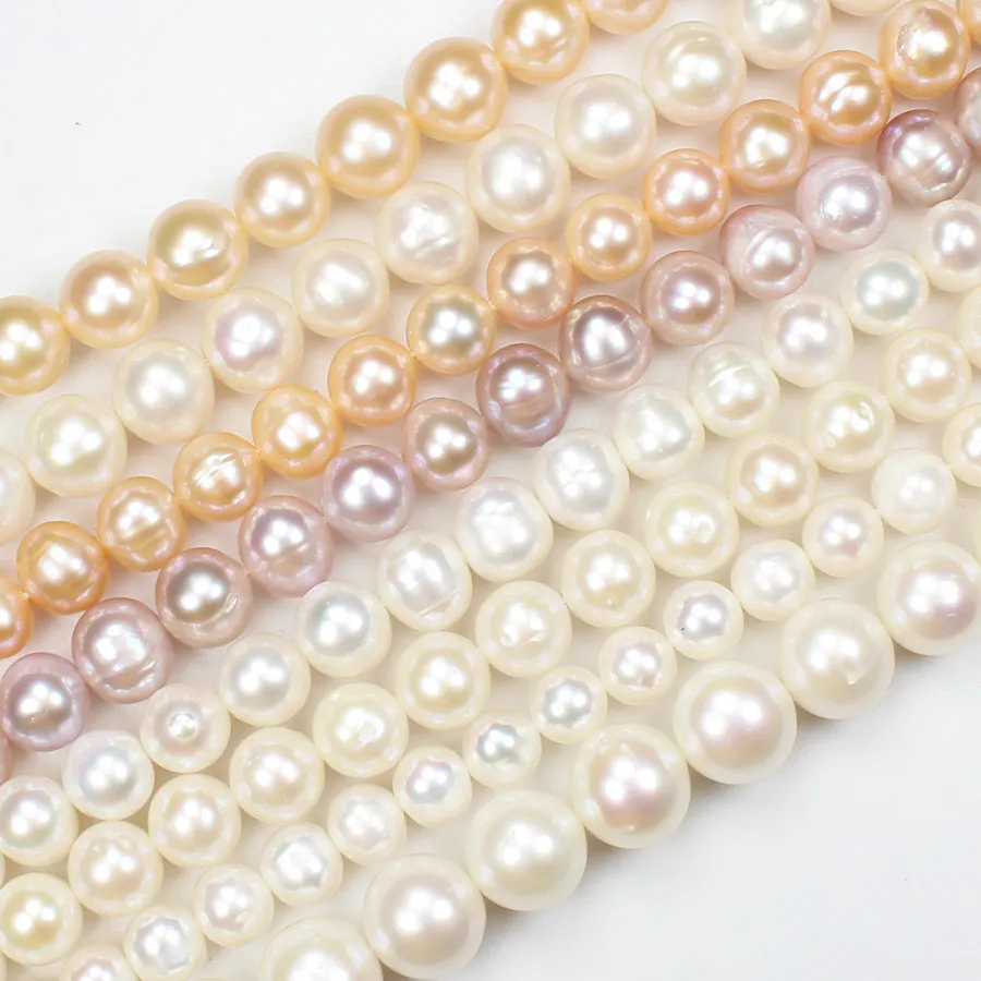Натуральный пресноводный жемчуг 5-10 мм овальные/почти круглые бусины 14-15 дюймов