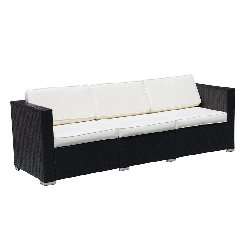 

4-Piece PE Rattan Sofa Set With Cushions Coversation Outdoor Sofa Set