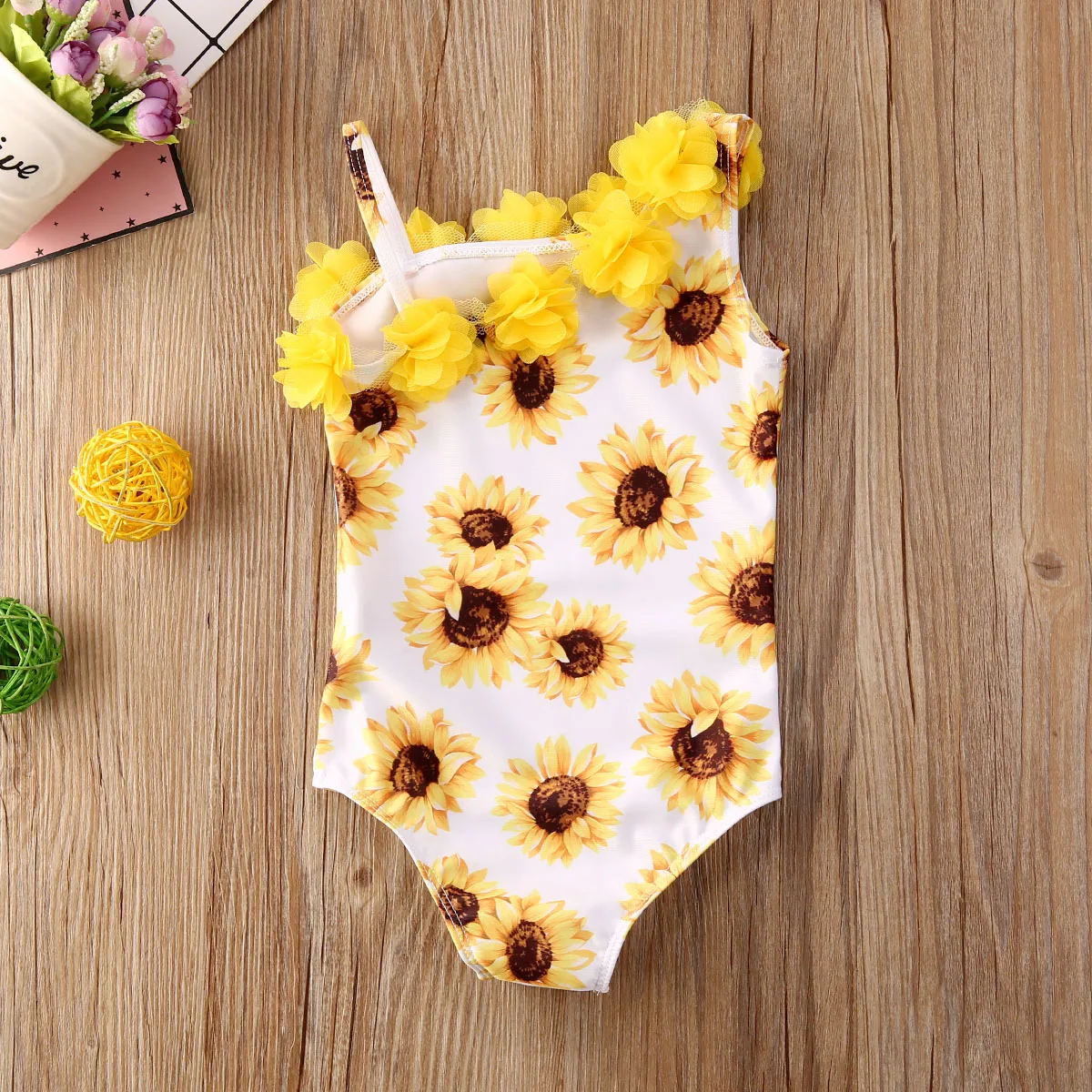 Emmababy Одежда для новорожденных девочек купальник комбинезон с подсолнухами