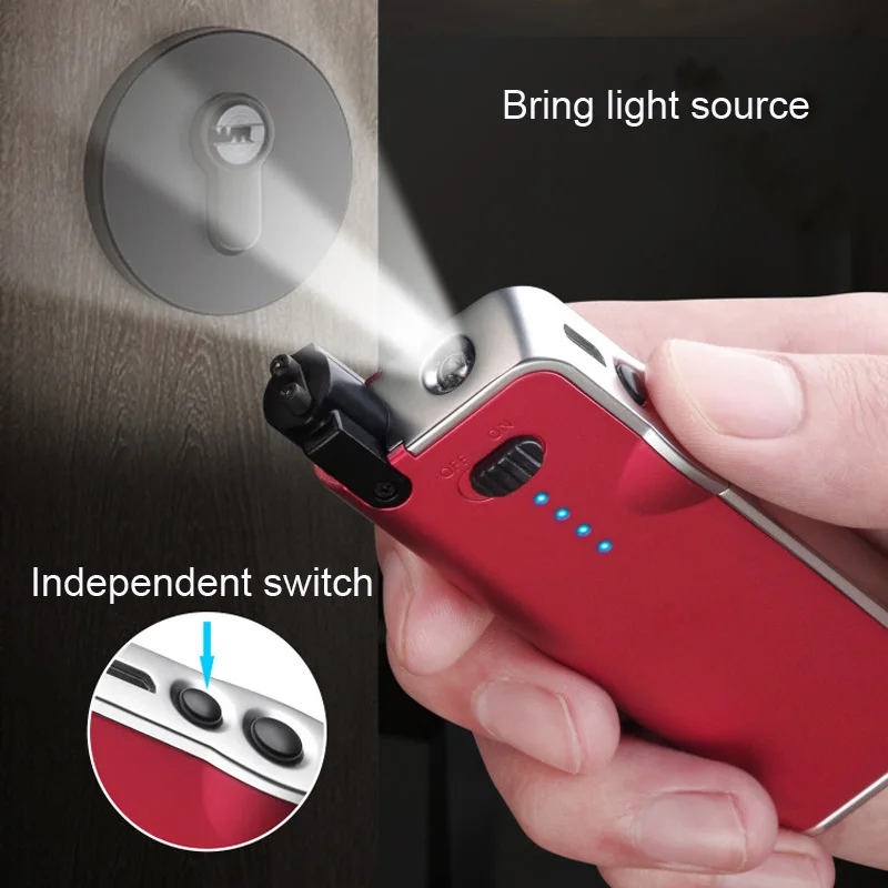 Телескопическая дуговая зажигалка с зарядкой от USB беспламенная ветрозащитная