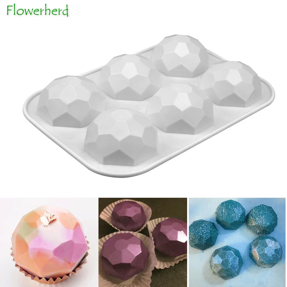

3d Diamond Love Mousse Cake Silicone Mold DIY Homemade French Dessert Pudding Baking Accessories Soap Mold Resin Mold