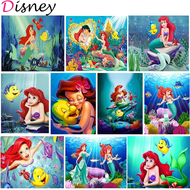 

Disney Diamond Painting Kit Cross stitch Full Square/Round Diamond Embroidery Cartoon Princess 5D DIY Mosaic Home Decor Gift
