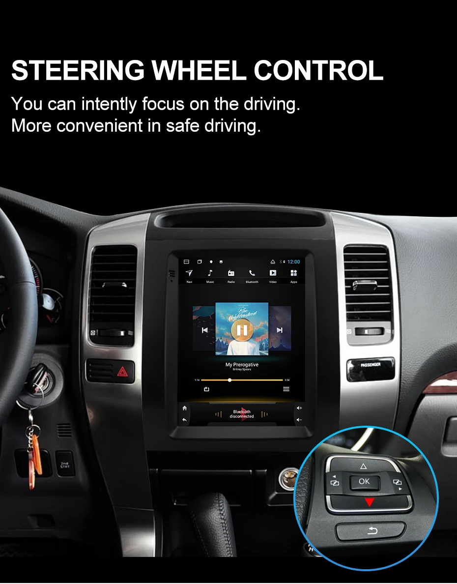 Isudar H53 Вертикальный 1 Din Android авто радио для Toyota/Prado 120 2004-2009 gps Автомобильный мультимедийный ram 4G rom 64G FM для модели Telsa