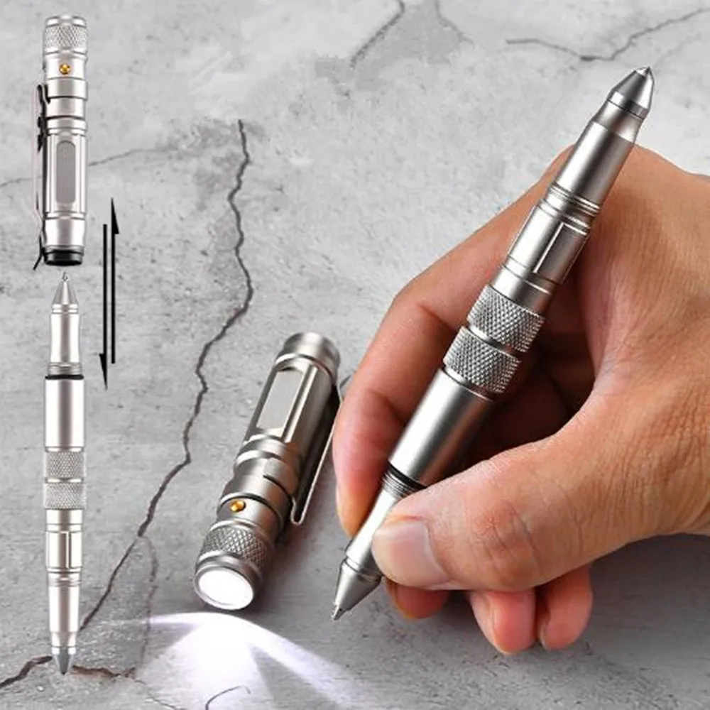 

Self-defense Tactical Pen Outdoor Emergency Flashlight Broken Window Tungsten Pen Head Emergency Writing Self-defense Equipment
