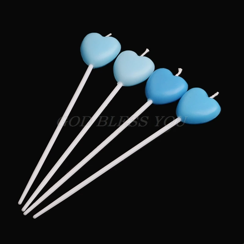 4 шт. свечки в форме сердца/звездочек свечи для торта на день рождения безопасная