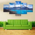 Современная Картина на холсте 5 штук прозрачное озеро голубое небо бесконечные снежные горы Красивый природный Ландшафт Картины для спальни