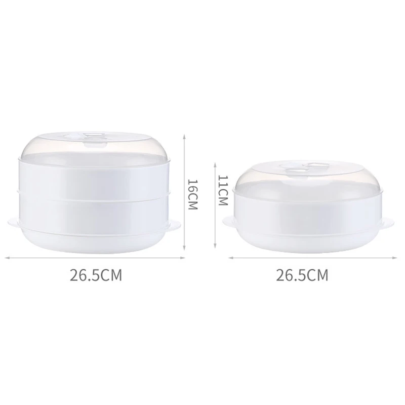 

Practical Microwave Oven Special Steamer Eco-friendly PP Steamed Buns Steaming Utensils With Lid Durable Kitchen Tool 1/2 Layer