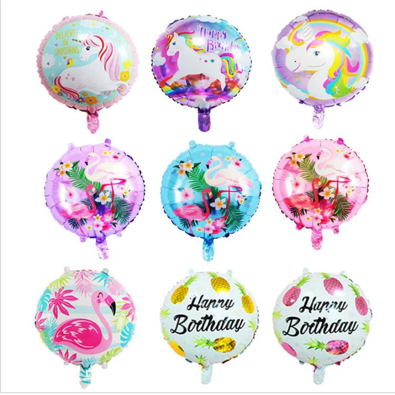 Новые 18 дюймов с днем рождения фольгированные воздушные шары единороги День