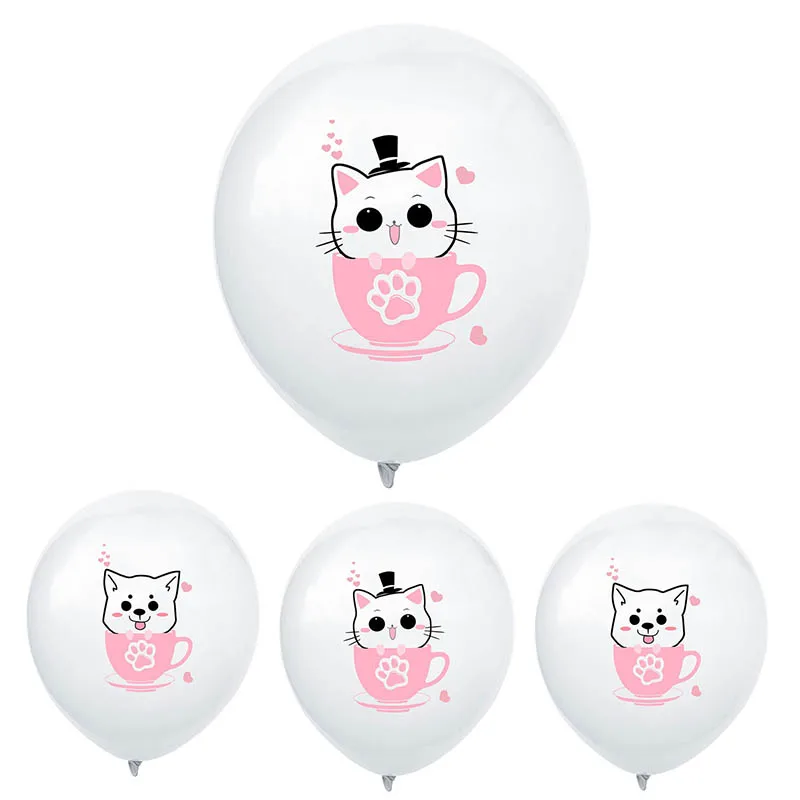 9 шт. чайная чашка для домашних животных воздушные шары в форме собак мультяшная
