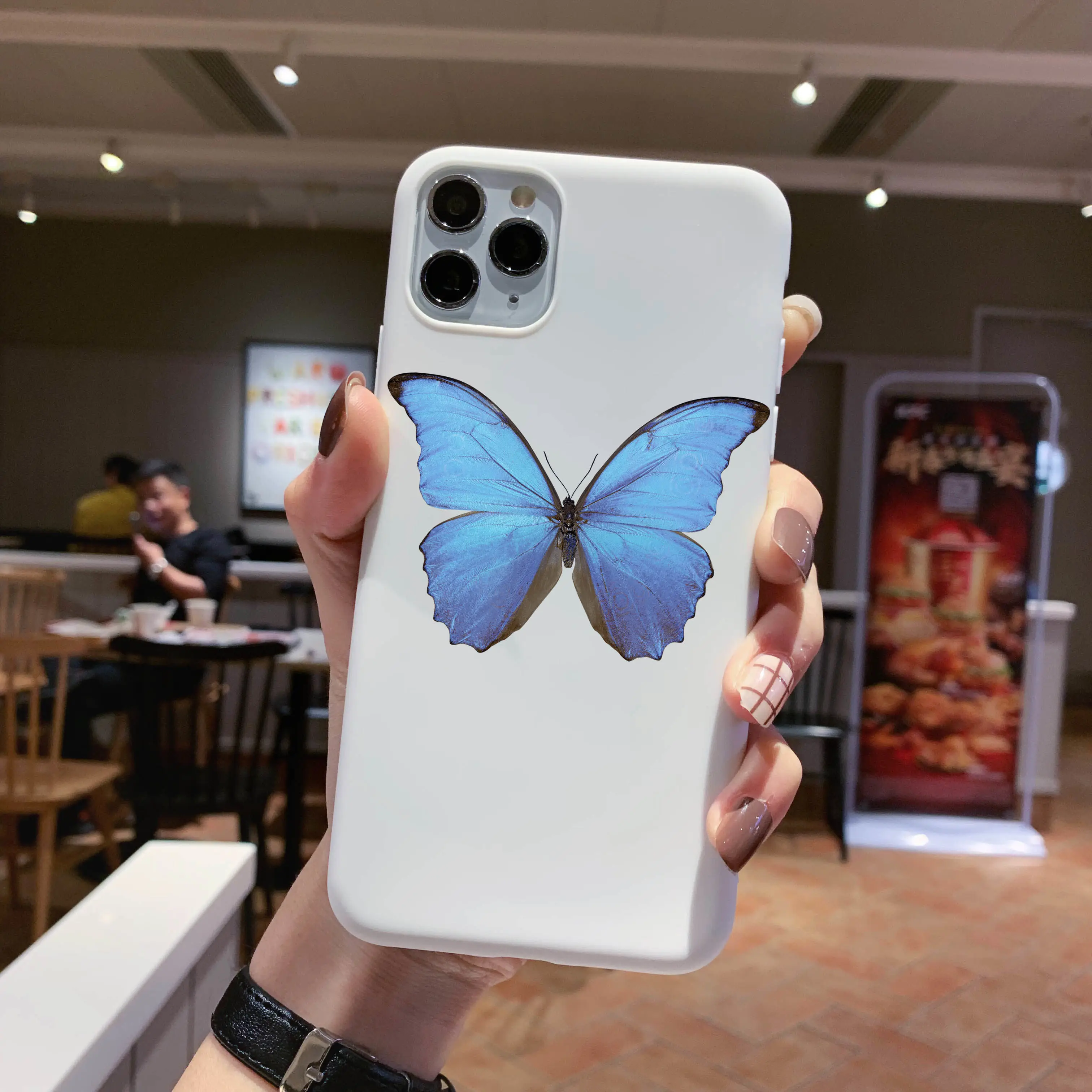 

For iPhone 11promax11/7p/x/xr/xsmax mobile phone case retro ins butterfly all-inclusive silicone soft shell