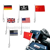 motorcycle chrome rear side mount luggage pole mount flag america flags for harley touring road king electra glide