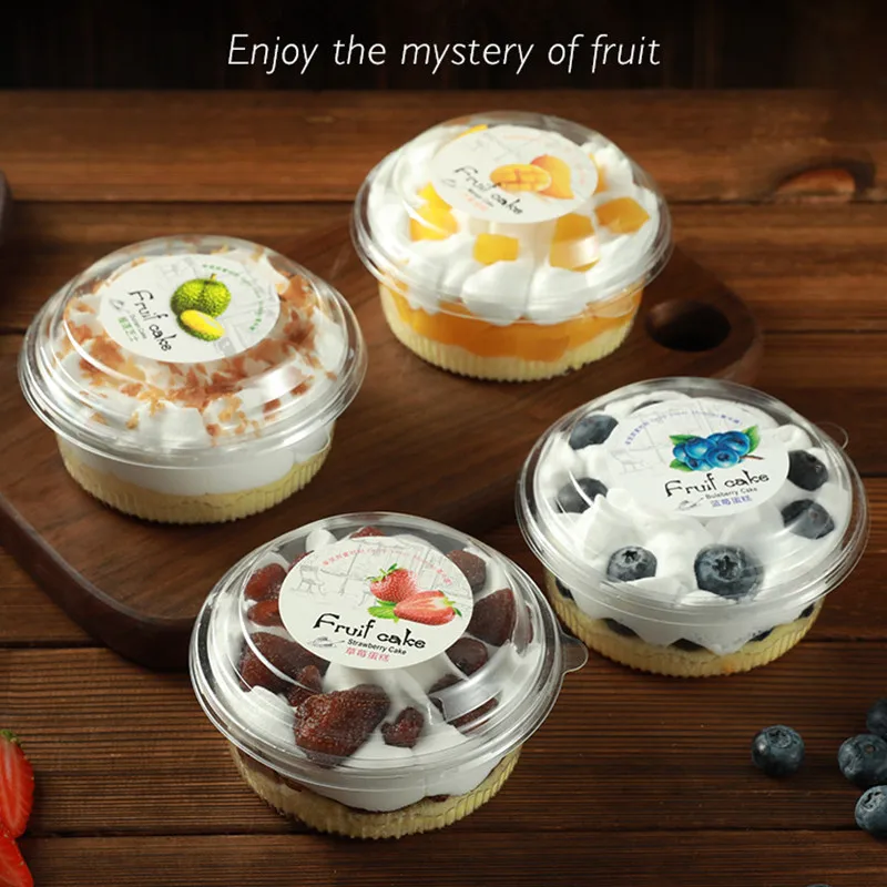 50 шт. Высокое качество ПЭТ пластиковые круглые крем коробки для тортов и пирожных