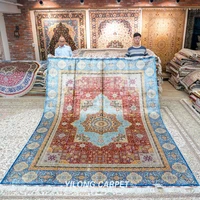 yilong 9x12 vantage classic rug large red hereke hand knotted silk carpet zqg497a