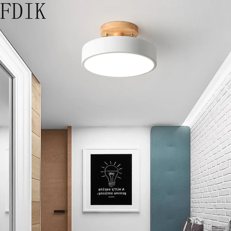 Macaron деревянный светодиодный потолочный светильник современный круглый