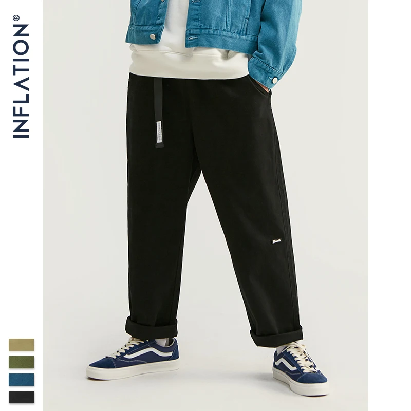 INFLATION 2020 осень зима уличная одежда брюки для мужчин повседневный Стиль Прямые