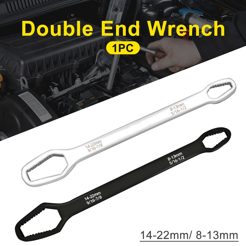

Double End Wrench Manual Portable 8 To 22mm Key Anti Rust Universal Repairing Screw Nuts Multifunctional Steel Spanner