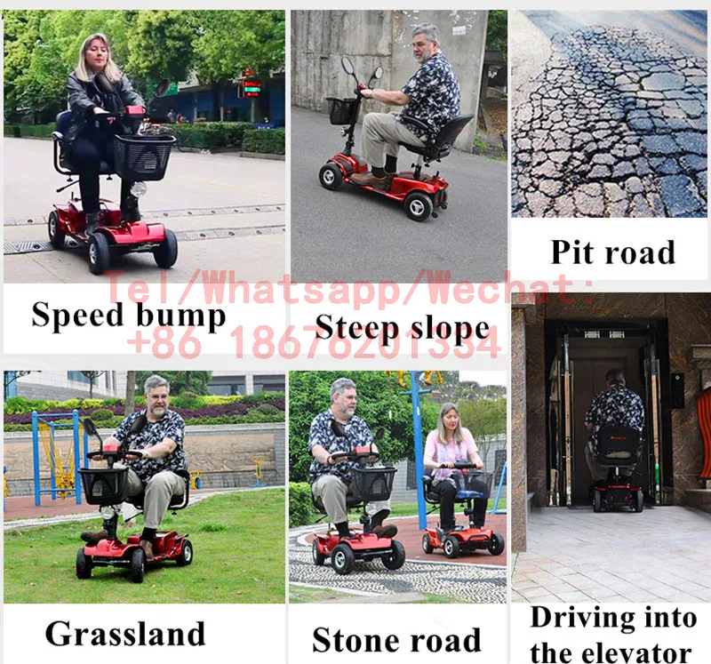 Бесплатная доставка 4-х колесный складной Электрический трехколесный велосипед