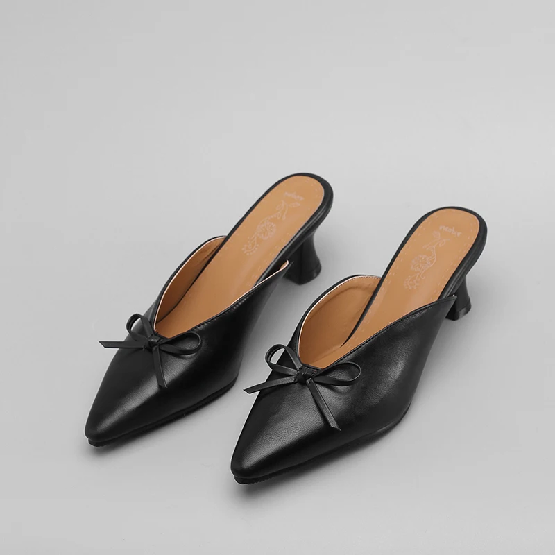 Мюли женские на высоком каблуке сандалии без застежки брендовые шлепанцы лоферы