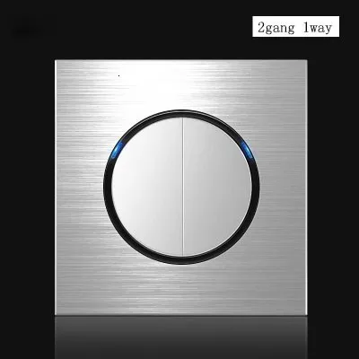 86 Тип 2 клавиши 1 способ серебристый алюминиевый сплав панельная розетка