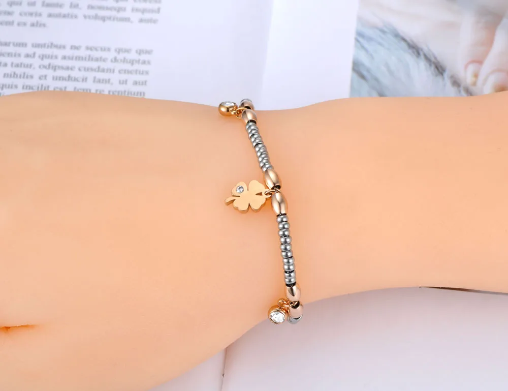 трендовая Подвеска со стразами в виде цветка из нержавеющей стали браслеты для