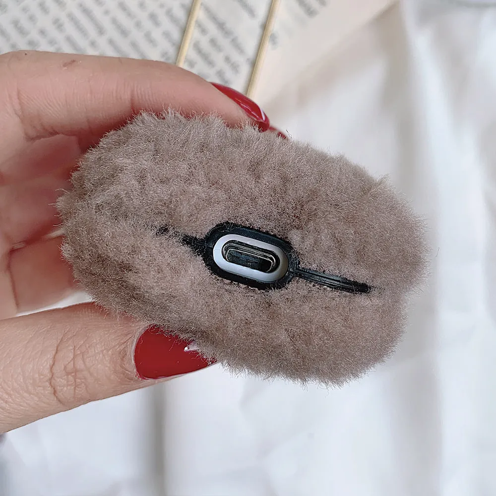 LAPOPNUT Cute Fluffy Fur Earphone Case for Apple Airpods 1 2 Warm Plush Air Pods Cover Skin Accessories Pro 2019 |