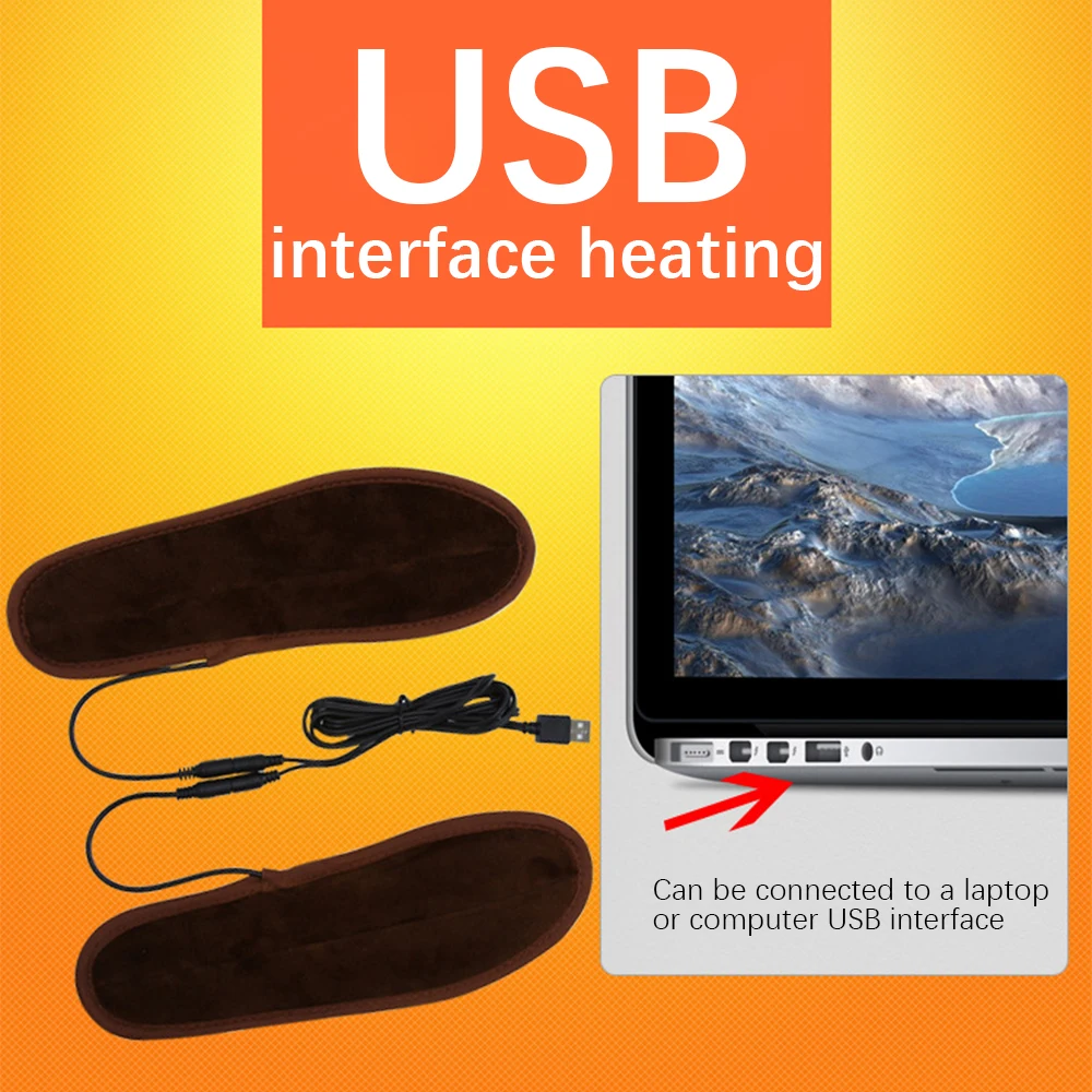 Palmilha de Aquecimento Tesouro ao ar Tamanho Elétrico Inserções Inverno Quente Livre Caça Caminhadas Esqui Sapato Almofada 35-46 Usb pé 10 Esporte e Lazer