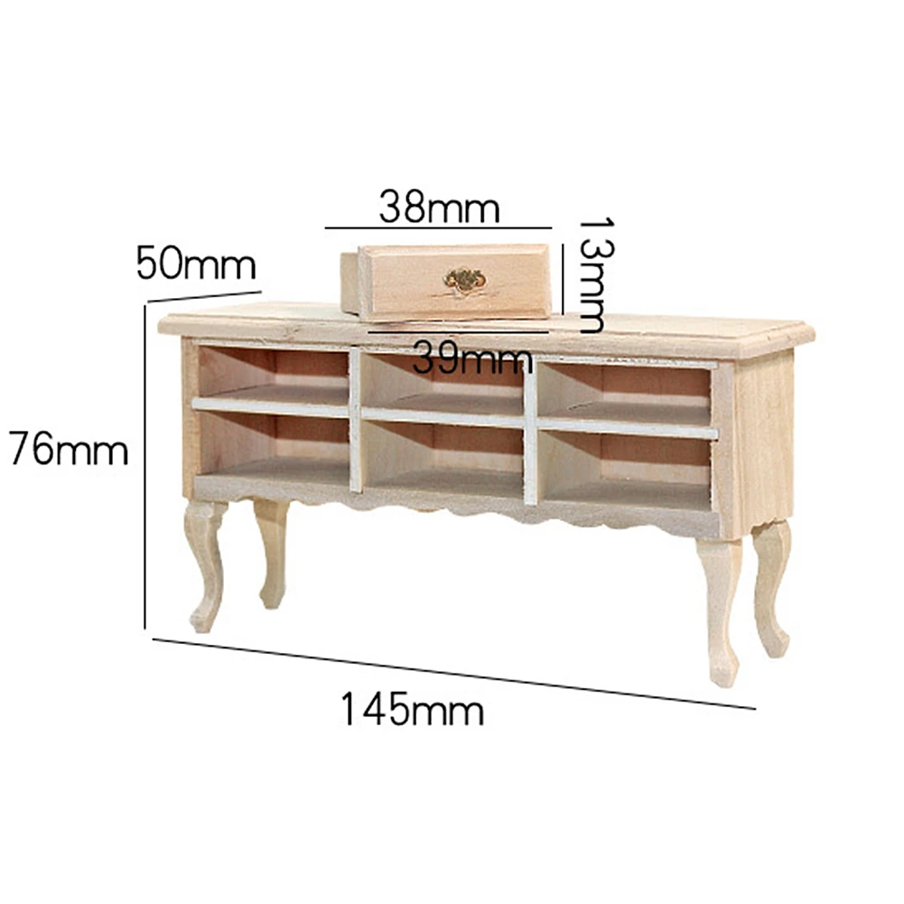 

1/12 Doll House Miniature 6-Drawer Table Desk Model Furniture Pretend Play Toy