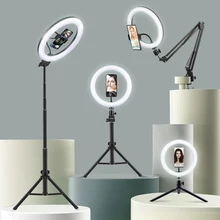 Selfie Ring Light Photography Led Rim Of Lamp With Mobile Holder Support Tripod Stand Ringlight For Live Video Streaming
