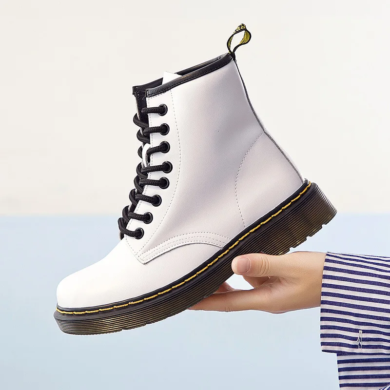 2019 ботинки женская обувь из натуральной кожи зимние Женская Повседневная